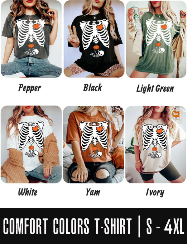 Skeleton Maternity Halloween Pregnancy Comfort Colors Style and Colors