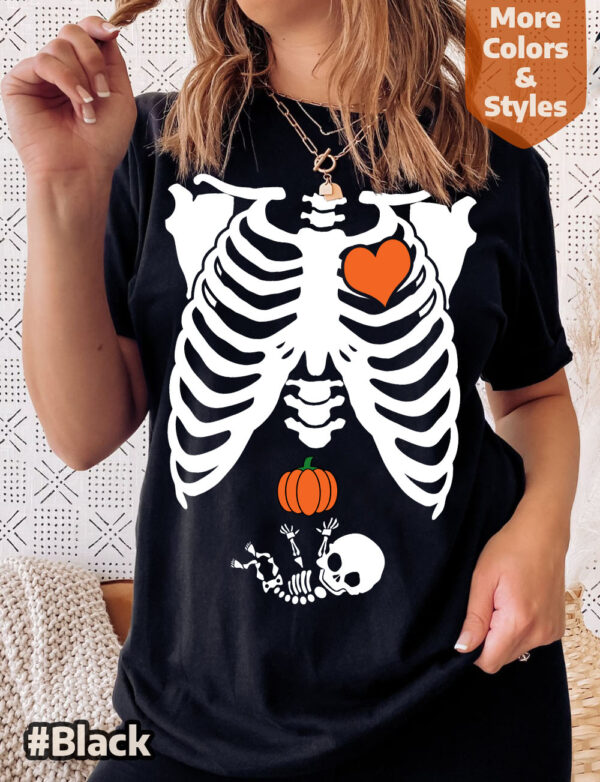 Skeleton Maternity Halloween Pregnancy T Shirts