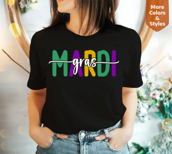 Cute Mardi Gras Black Graphic T-Shirt And Sweatshirt Gift for women and men